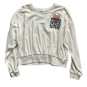 5/$25 Universal Thread Cream Sweatshirt - Speak with Love